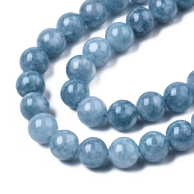 Přírodní křemen - imitace akvamarínu, korálky, modré, 8 mm