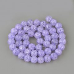Syntetický praskaný krištáľ - korálky, fialové, 8 mm