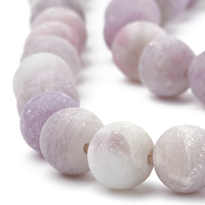 Natürlicher Nephrit - Perlen, matt, lila, 8 mm