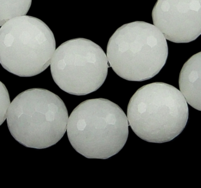 Natürlicher Nephrit - Perlen, geschliffen, weiß, 8 mm