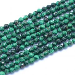 Natürlicher Malachit - Perlen, grün, geschliffen, 3 mm