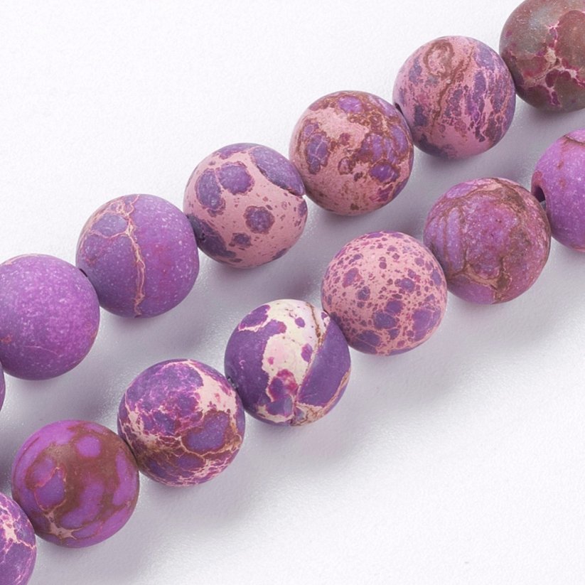 Natürlicher Regalit - Perlen, matt, lila, 8 mm