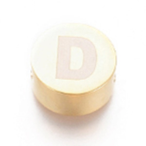 Ocelový oddělovač, písmenko D, zlaté, 10x4,5 mm
