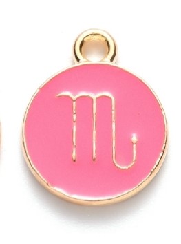 Metallanhänger Sternzeichen - Skorpion, rosa, 15x12x2 mm