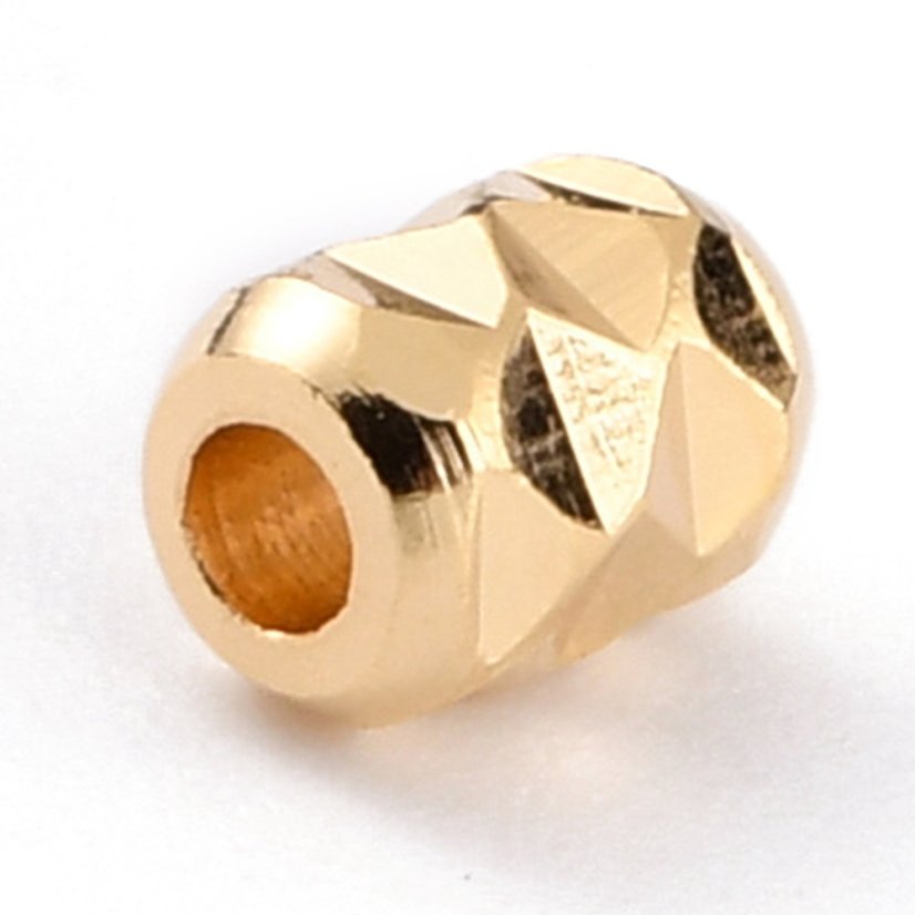 Mosadzný oddeľovač, barel, zlatý, 4x3 mm