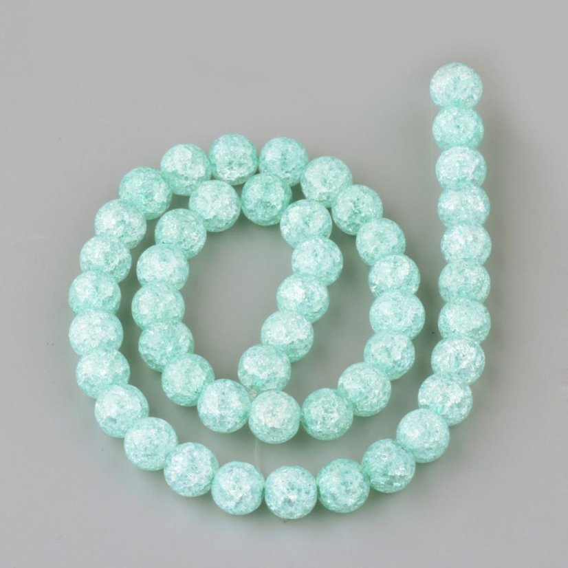 Szintetikus repedt kristály - gyöngyök, zöld, 6 mm