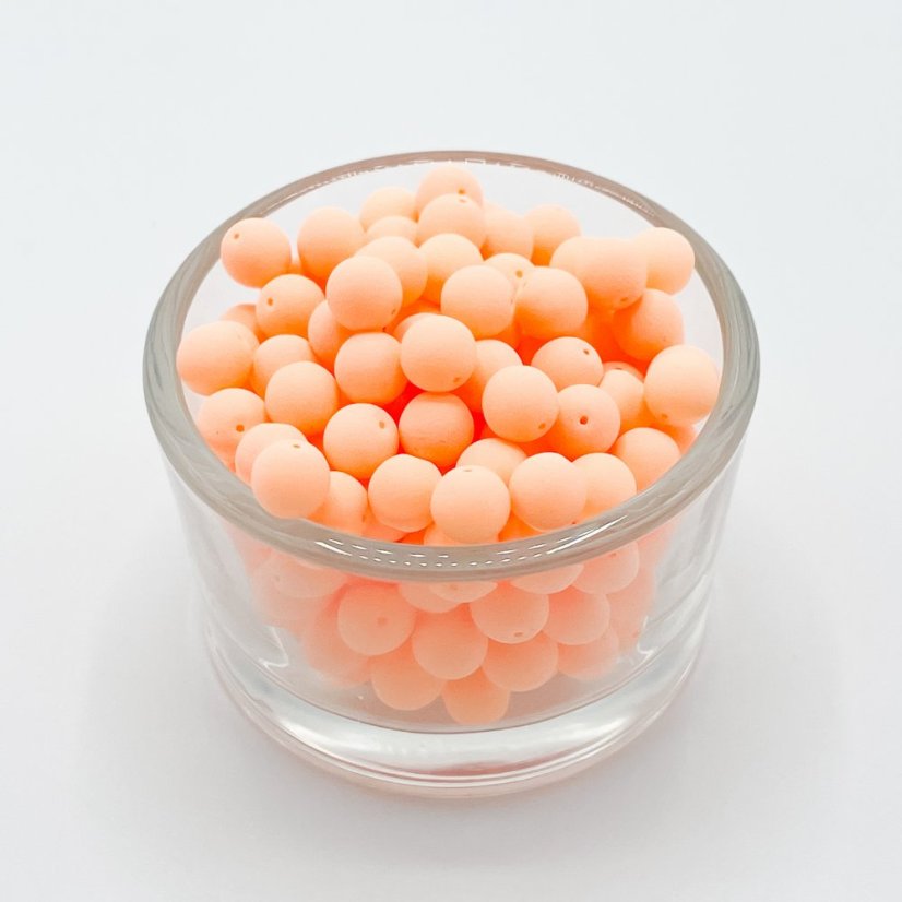 Mačkané korálky bondeli orange, 6 mm