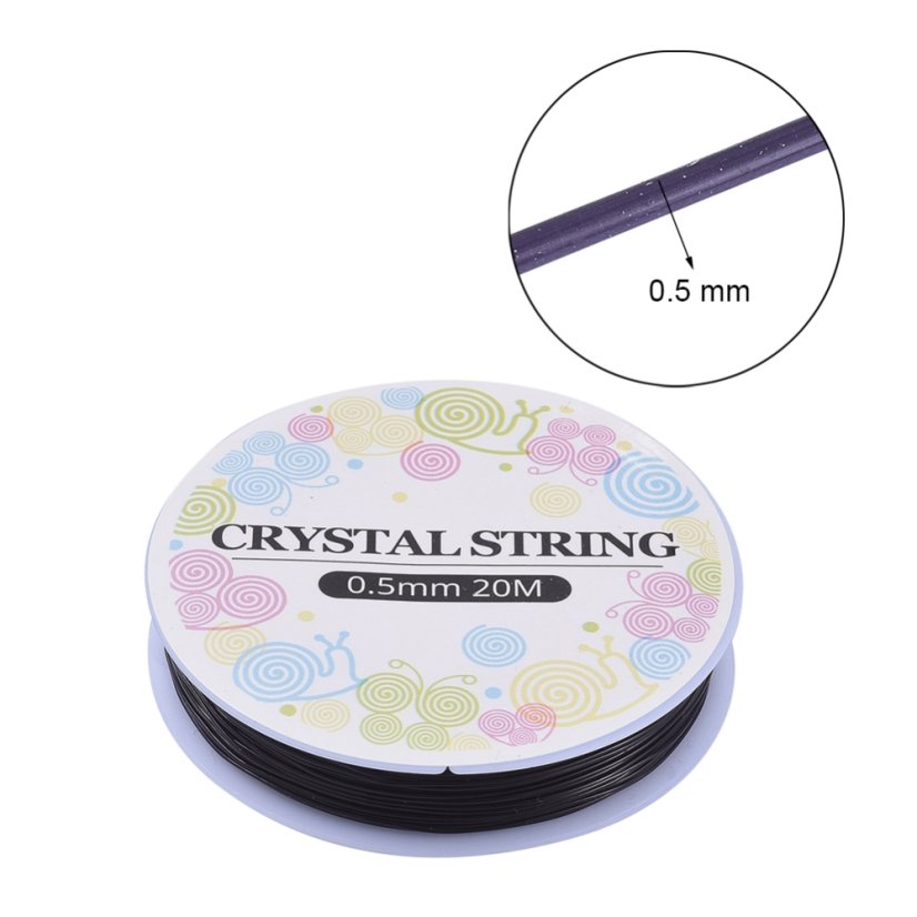 Elastomer - ø 0,5 mm, 20 m, čierny, 1 ks