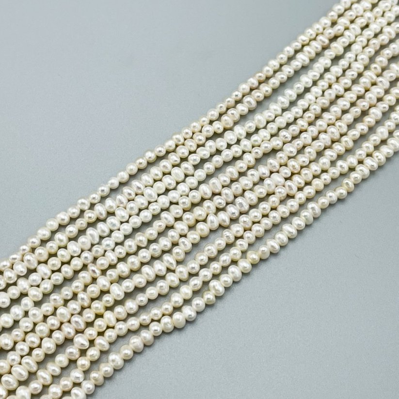 Přírodní říční perly, brambora, třída A, 3-3,5 mm