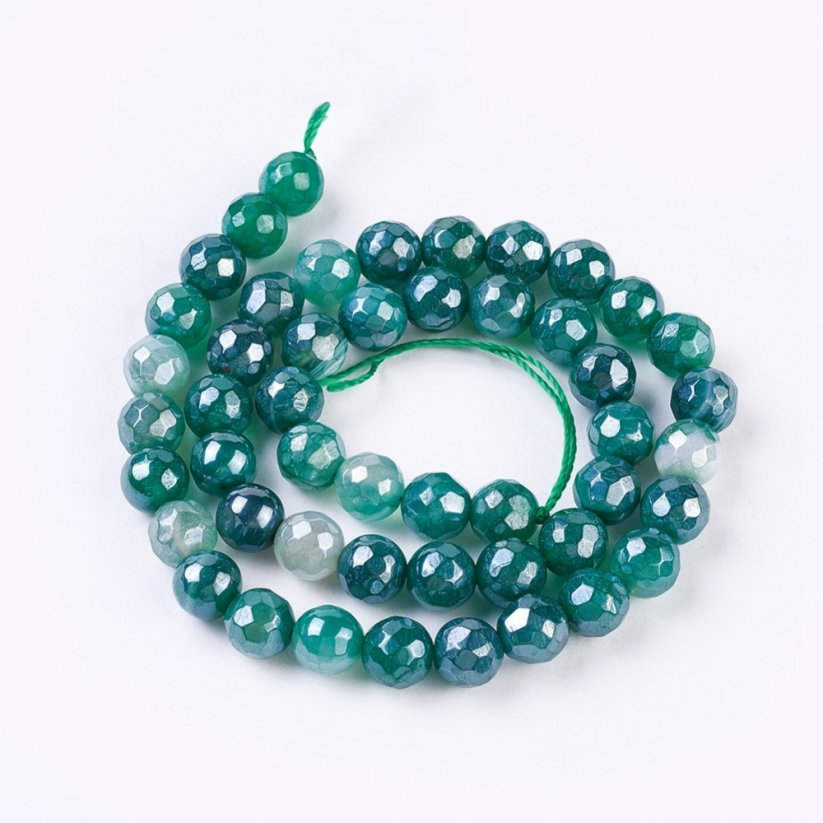 Gestreifter Naturachat - Perlen, geschliffen, grün, 8 mm