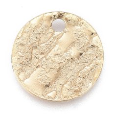 Prívesok z 304 ocele "koliesko s textúrou", 10,5x1 mm