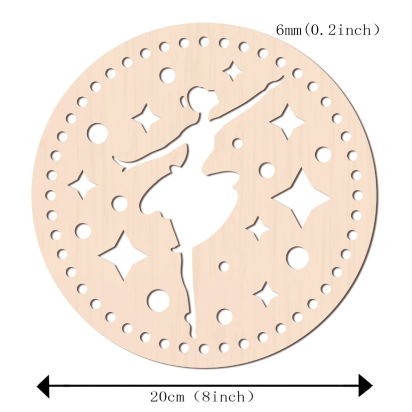 Fa alap horgolt kosárhoz, balerina, 200x6 mm