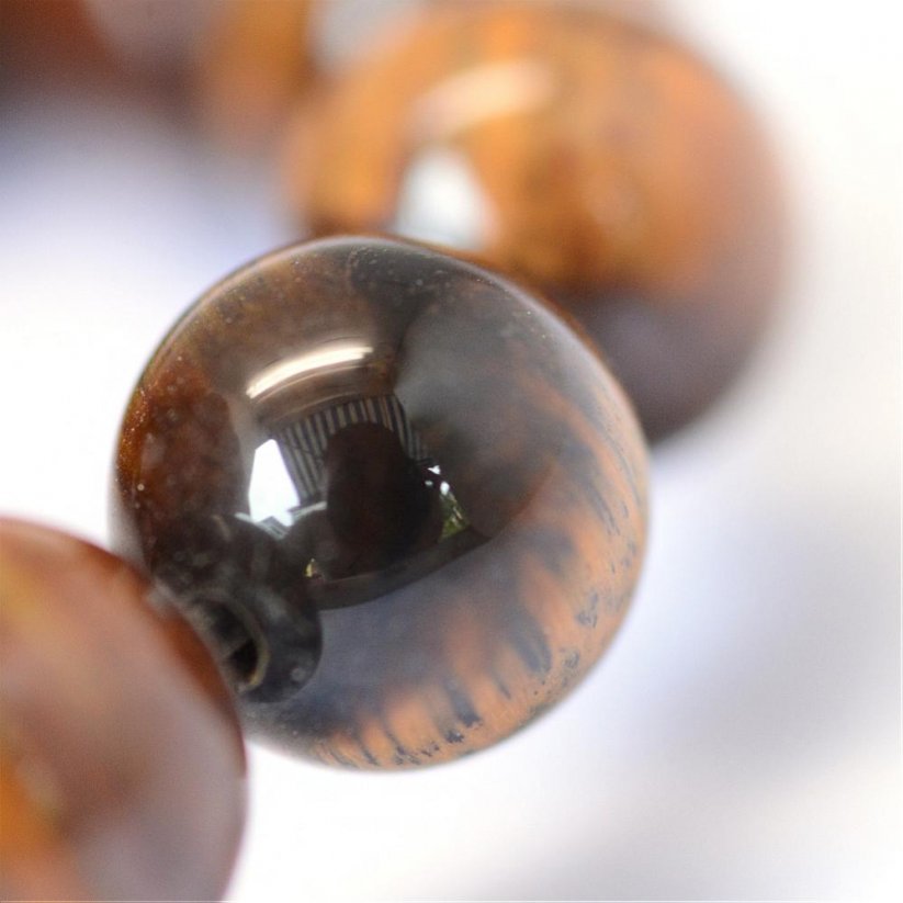 Natürliches Tigerauge Klasse AB - Perlen, schwarz-braun, 8 mm