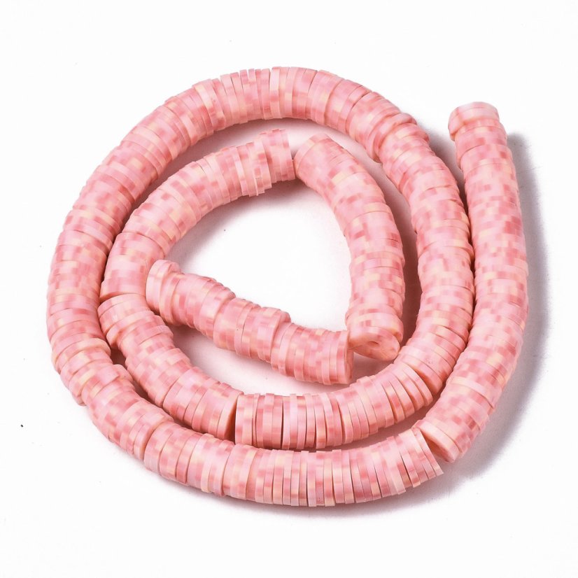Heishi polymerový korálek - rose mix, 8x0,5 mm