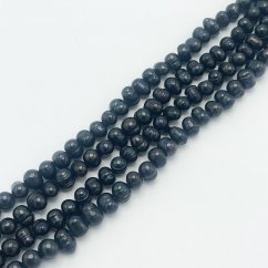 Přírodní říční perly, brambora, černé, 5-6 mm