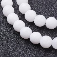 Natürlicher Nephrit - Perlen, weiß, 4 mm