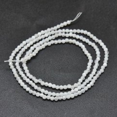 Natürlicher Mondstein - Perlen, geschliffen, weiß, 2 mm