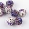 Shamballa gulička 10x10 mm prievlak 2 mm bielo-fialová