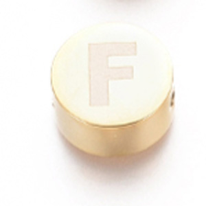 Acél elválasztó,  F betű, arany, 10x4,5 mm