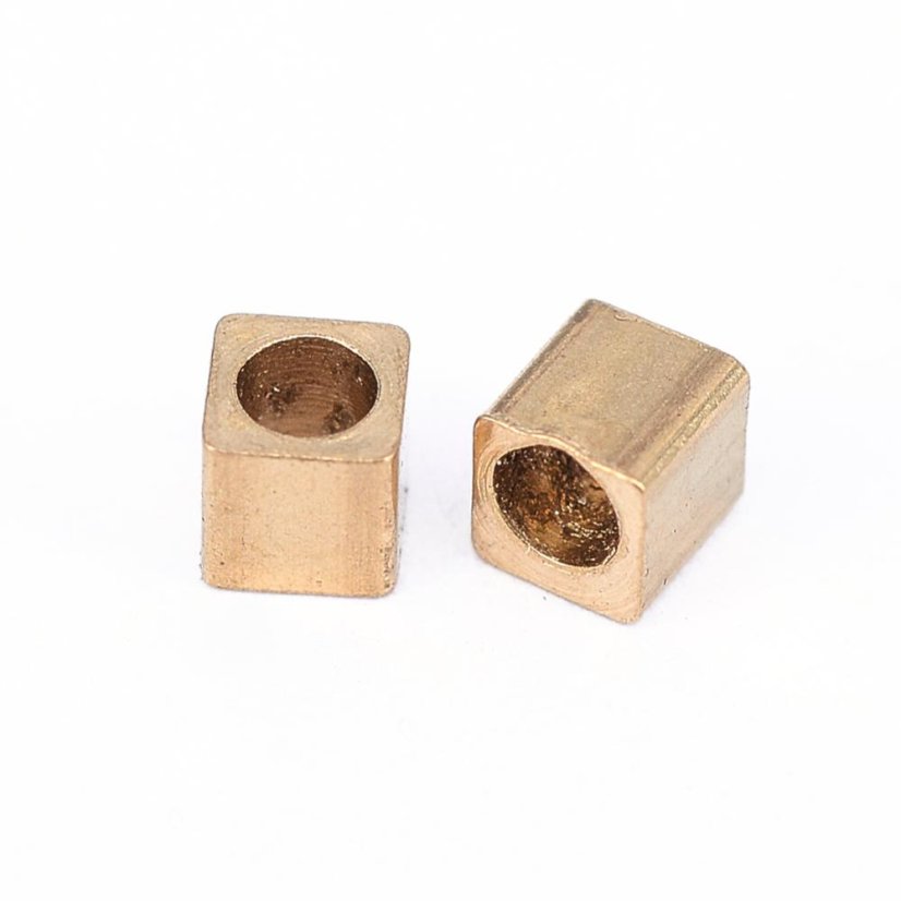 Sárgaréz kocka elválasztó - arany, 2,5x2,5 mm