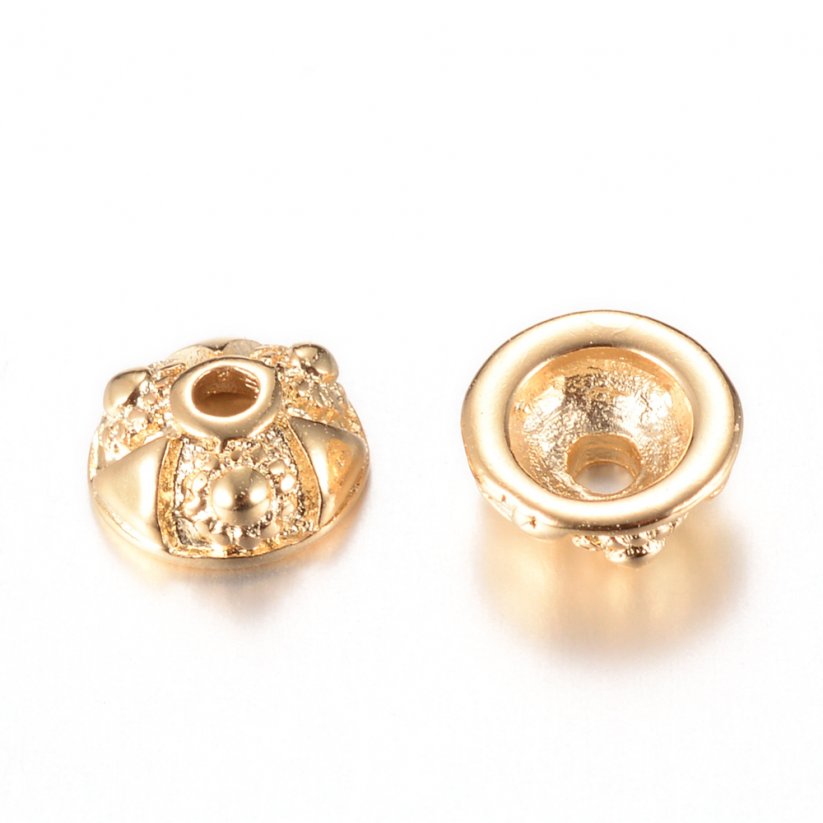 Perlenkappe aus Messing, golden, 6x2,5 mm