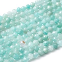 Přírodní amazonit - korálky, broušené, zelené, 3 mm