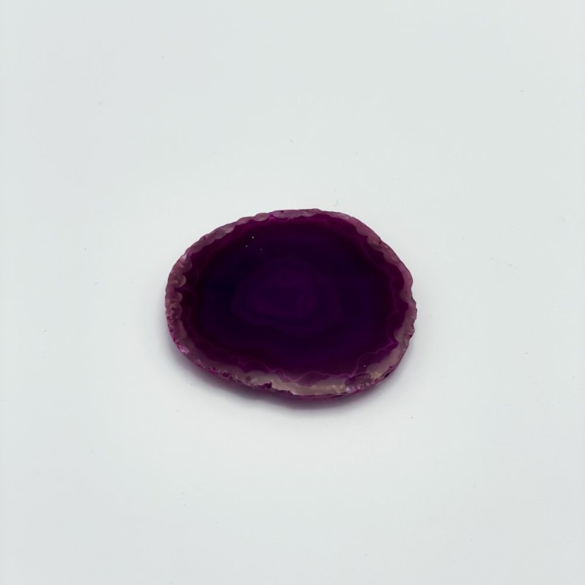 Achát szelet, lila, kb. 6-7 cm
