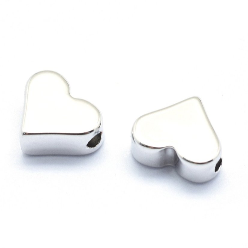 Mosadzný oddeľovač srdce - strieborný  6x7x3mm