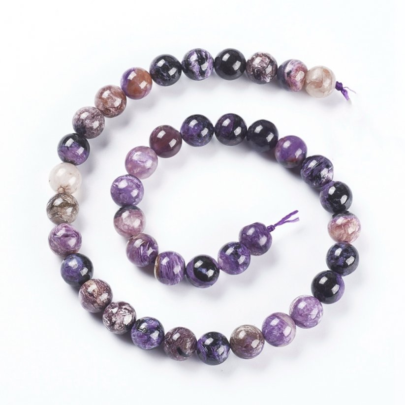 Natürlicher Charoit - Perlen, lila, 10 mm