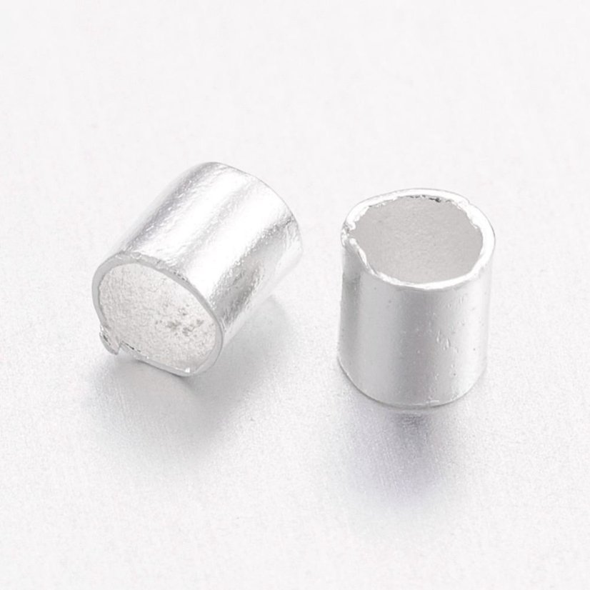 Stopper sárgarézből, cső, 2x2x0,15 mm, ezüst