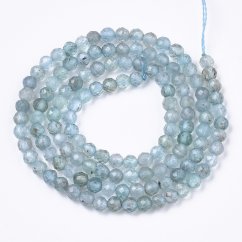Přírodní apatit - korálky, broušené, modré - 3 mm