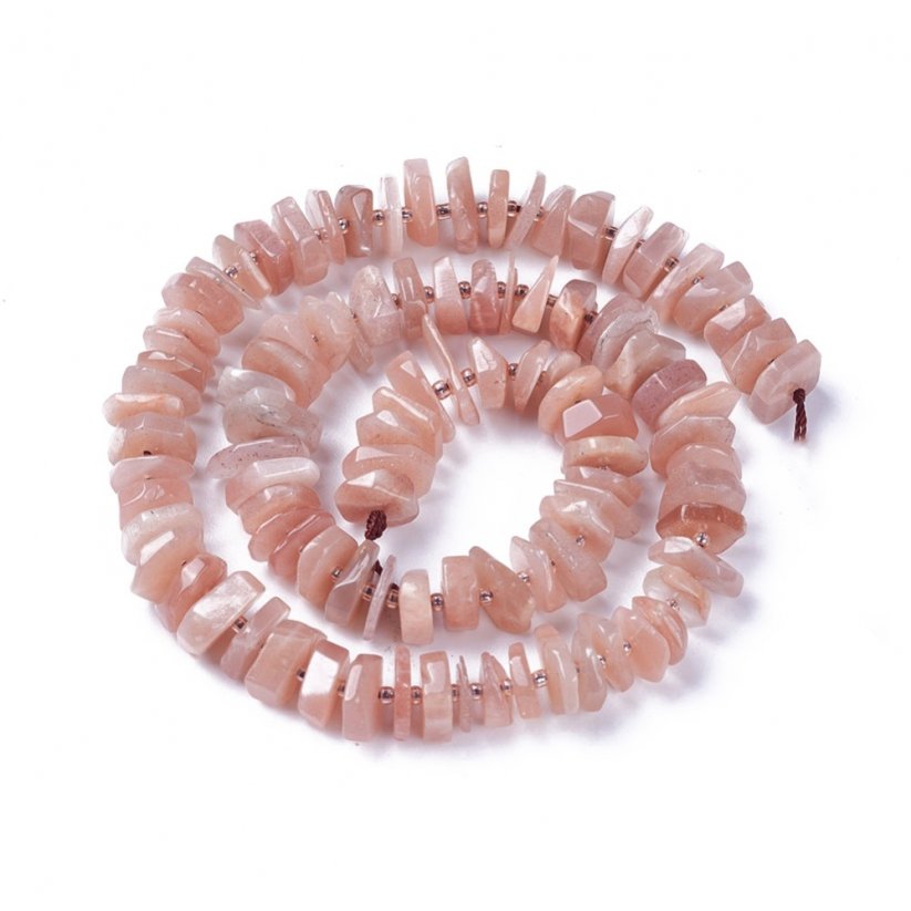 Természetes napkő - heishi gyöngyök, 8~13x8~11x1~4mm