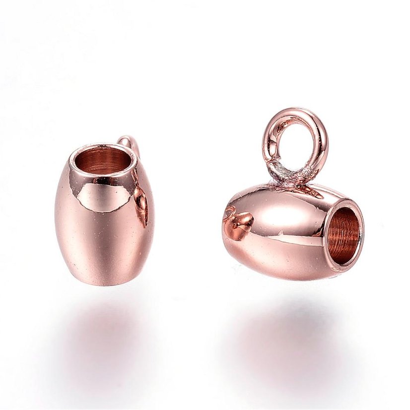 304 acél távtartó, hordó, rosegold (IP), 7x5x4mm, menet 2mm