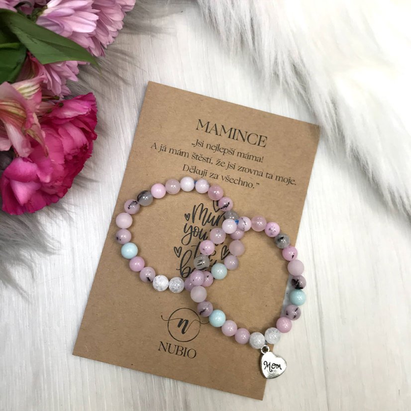 Rodinný náramek z křišťálu, jaspisu a křemene