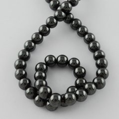 Synthetischer Hämatit, magnetisch - Perlen, schwarz, 4 mm