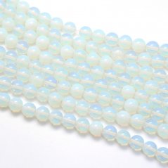 Synthetischer Opalit - Perlen, farblos, 10 mm