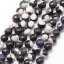 Natürlicher Feuerachat - Perlen, geschliffen, schwarz-weiß, 8 mm