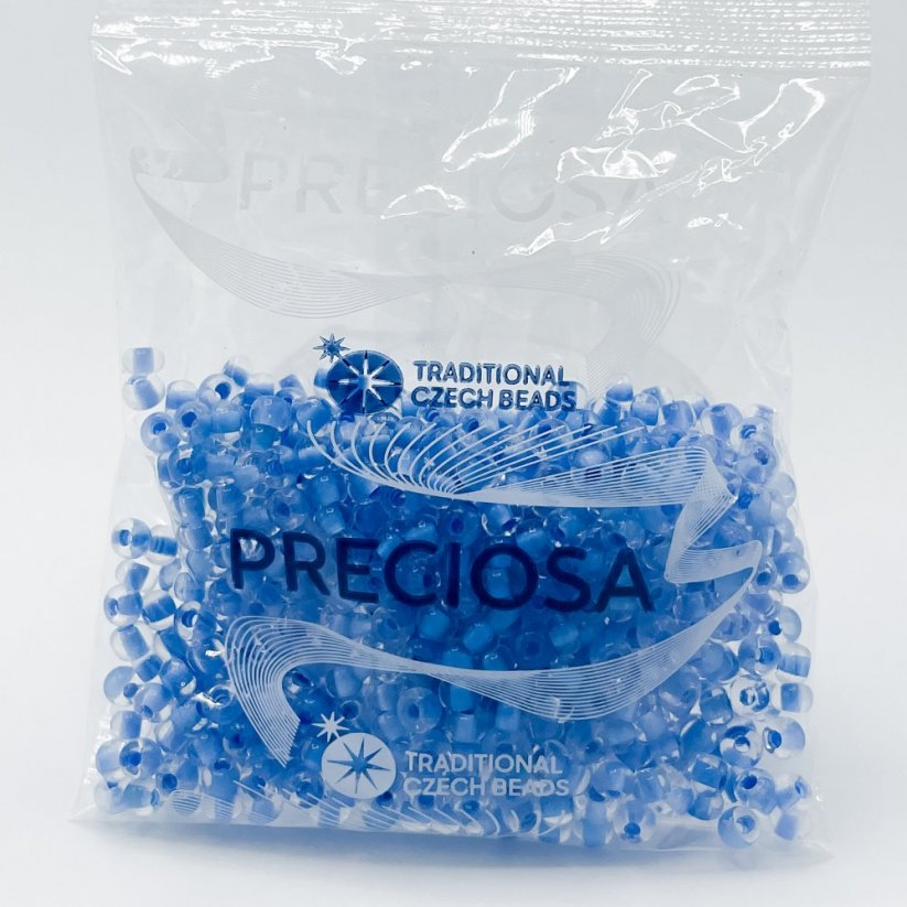 PRECIOSA Rocailles 6/0 Nr. 38636, transparent blau - 50 g