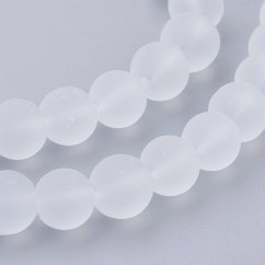 Skleněné korálky matné - 4 mm, bílé