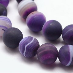Gestreifter Naturachat - Perlen, matt, lila, 8 mm
