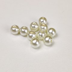Skleněné korálky s perleťovým efektem - 6 mm, perleťové