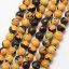 Natürlicher Feuerachat - Perlen, geschliffen, gelb-schwarz, 8 mm