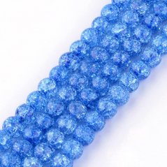 Szintetikus repedt kristály - gyöngyök, kék, 8mm