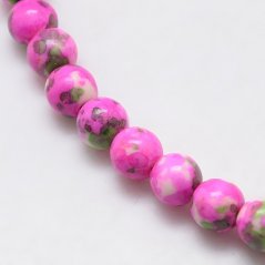Synthetischer ozeanischer Nephrit - Perlen, rosa-grün, 8 mm