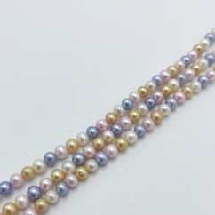 Prírodné riečné perly, guľaté, mix farieb, 4-5 mm