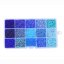 Set 15 barev - 8/0 rokajlové korálky, modré