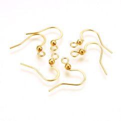 Afroháčiky z 304 ocele,zlaté, 16x16-19x3 mm
