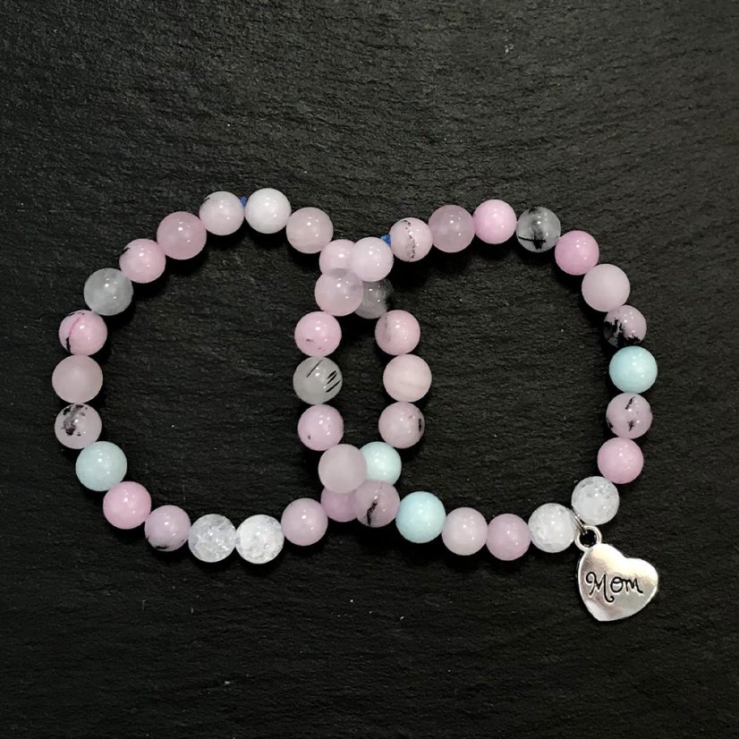 Rodinný náramek z křišťálu, jaspisu a křemene