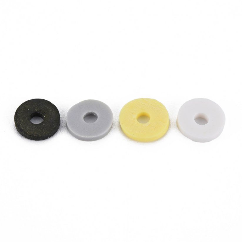 Heishi Polymerperle - gelb-schwarzer Mix, 8x1 mm