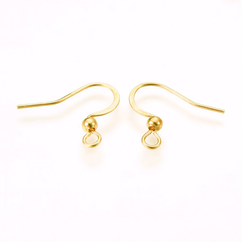 Afroháčky z 304 ocele, zlaté, 16x16-19x3 mm